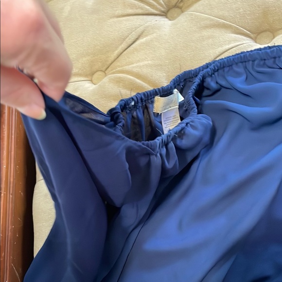 Blue Ruffled Off-the-Shoulder Blouse - Picture 3 of 4